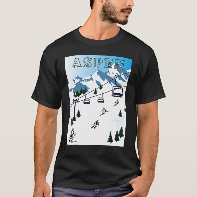 Aspen Ski Rocky Mountains Wintersport Ski Rescue T-Shirt (Vorderseite)