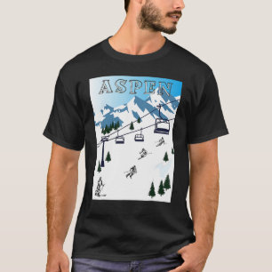 Aspen Ski Rocky Mountains Wintersport Skirettung T-Shirt