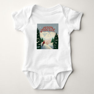 Aspen Skier Colorado Baby Strampler