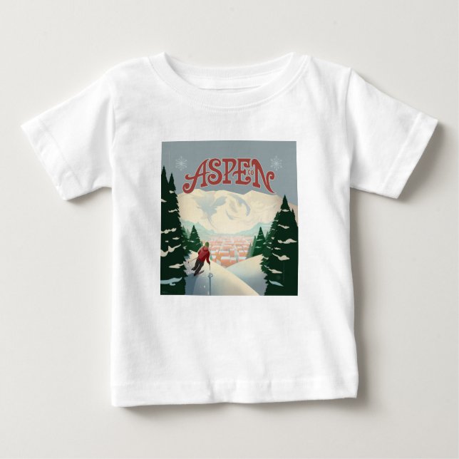 Aspen Skier | Colorado Baby T-shirt (Vorderseite)
