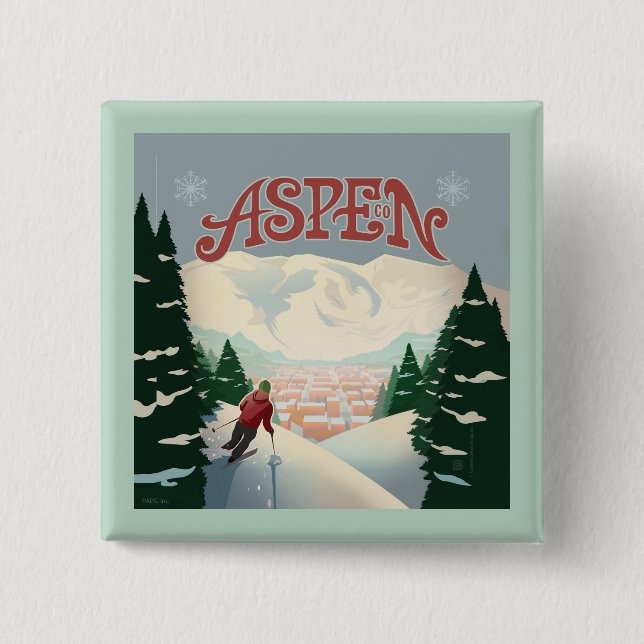 Aspen Skier | Colorado Button (Vorderseite)