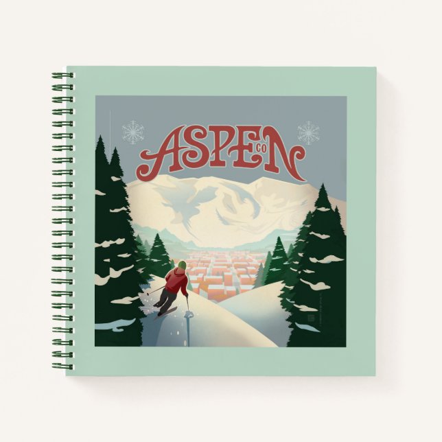 Aspen Skier | Colorado Notizbuch (Vorderseite)