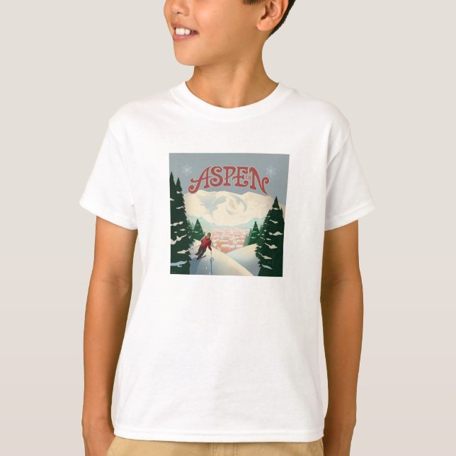 Aspen Skier | Colorado T-Shirt (Vorderseite)