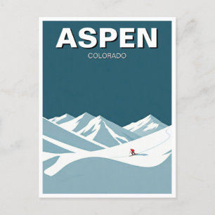 Aspen Skier Skiing Postkarte
