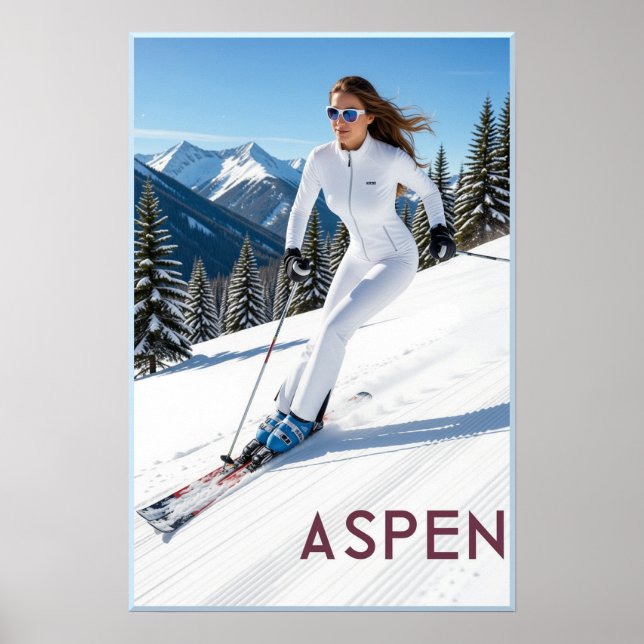 Aspen-Skiplakat Poster (Vorne)