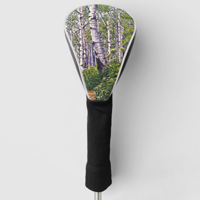 Aspen Tree Forest Lila Green Golf Head Cover Headcover (Vorderseite)