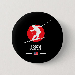Aspen Usa Ski Resort Rocky Mountains American Skii Button