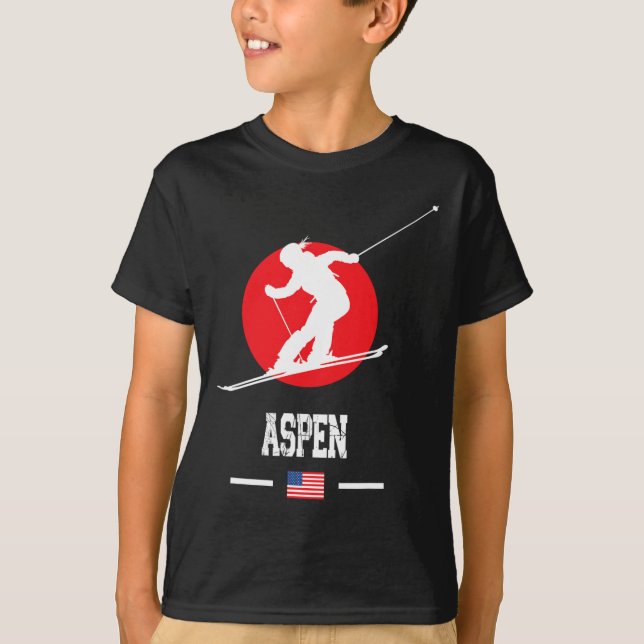 Aspen Usa Ski Resort Rocky Mountains American Skii T-Shirt (Vorderseite)