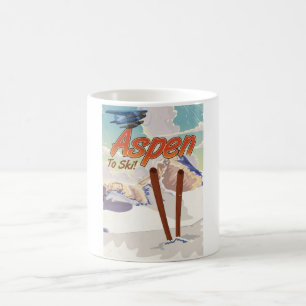 Aspen USA Vintages Skifahrplakat Kaffeetasse