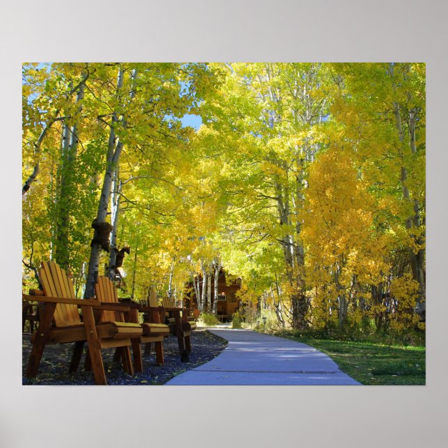 "Aspen Walkway", Landblick, Herbst Poster (Vorne)