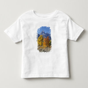 Aspenbäume mit dem Teton-Gebirge Kleinkind T-shirt
