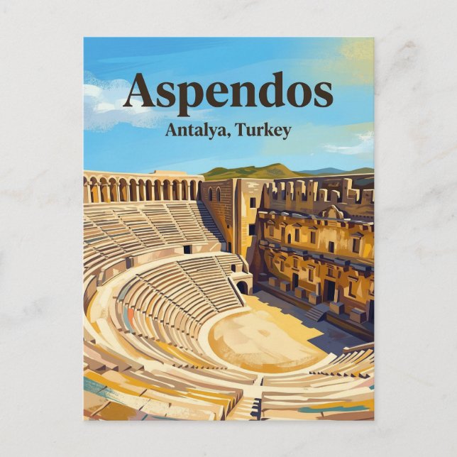 Aspendos Theatre, Serik, Mediterranean Postkarte (Vorderseite)