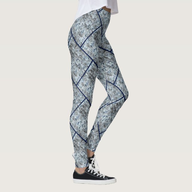 Áspera repetição de quadrados, sujo de carbono leggings (Rechts)