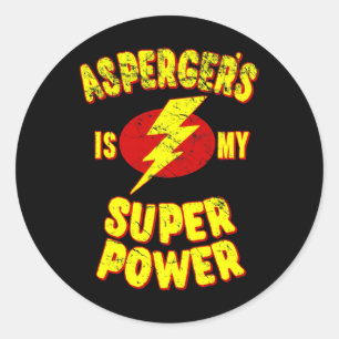 Asperger ist mein Super-Power Runder Aufkleber
