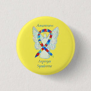 Asperger-Syndrom Angel Puzzle Ribbon-Button Button