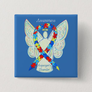 Asperger-Syndrom Engel-Puzzle-Ribbon-Buttone Button