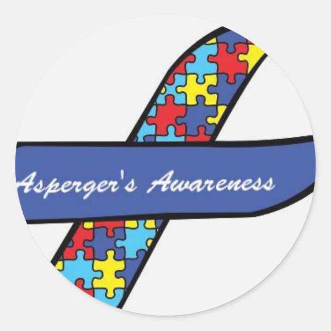 Asperger's Awareness Ribbon Runder Aufkleber (Vorderseite)
