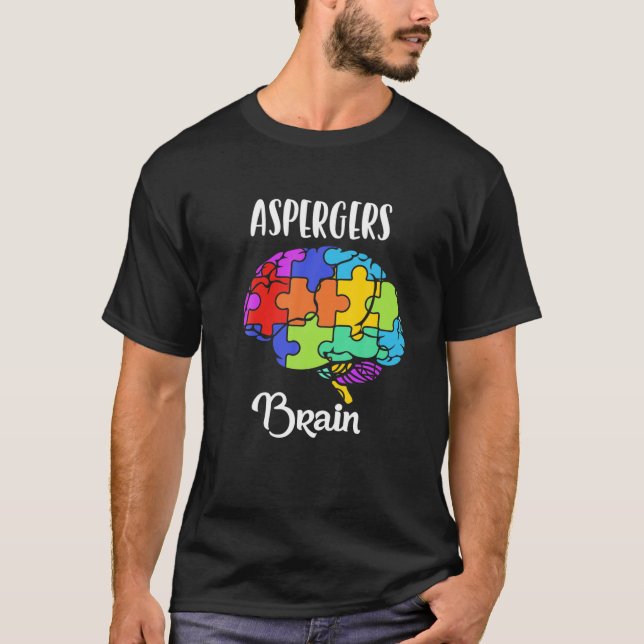 Aspergers Syndrom - Brain Puzzle Pieces Rainbow T-Shirt (Vorderseite)