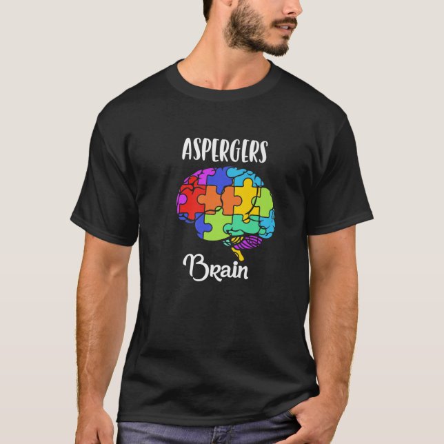 Aspergers Syndrom - Brain Puzzle Pieces Rainbow T-Shirt (Vorderseite)