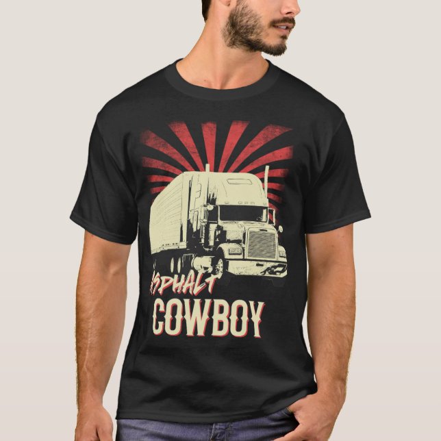 Asphalt Cowboy Geschenkidee LKW-Fahrer Shirt Gesch (Vorderseite)