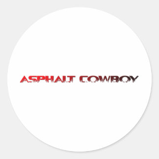 Asphalt Cowboy Red Name Line 1 Runder Aufkleber