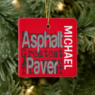 Asphalt Paver Extraordinaire CUSTOM Keramikornament