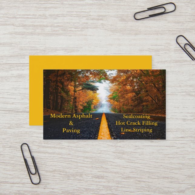 Asphalt & Paving / Driveway Construction Services Visitenkarte (Vorderseite/Rückseite Beispiel)