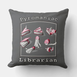 Asphalt Square Sketted Pyromanac Librarian Kissen