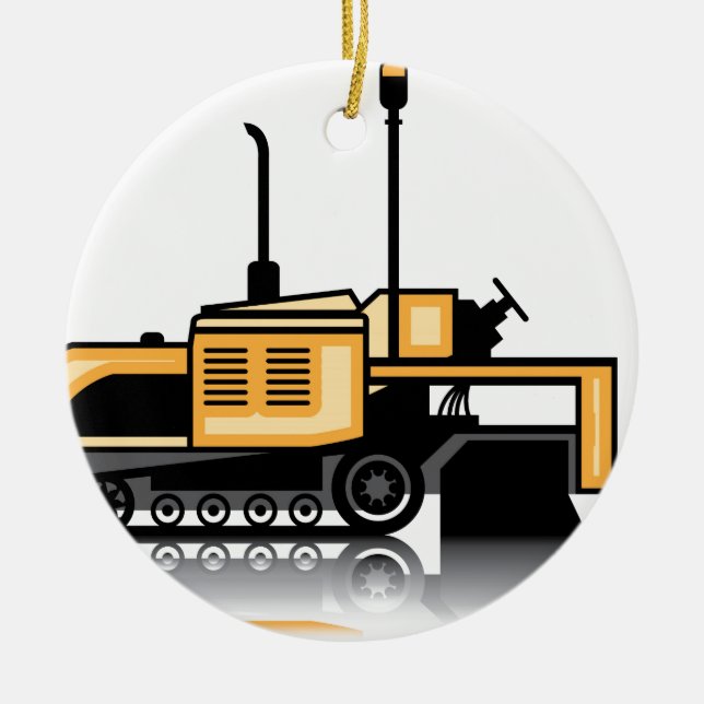 Asphaltstraßenbetoniermaschinenvektor Keramik Ornament (Vorne)