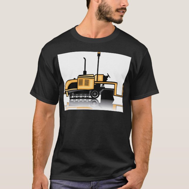 Asphaltstraßenbetoniermaschinenvektor T-Shirt (Vorderseite)