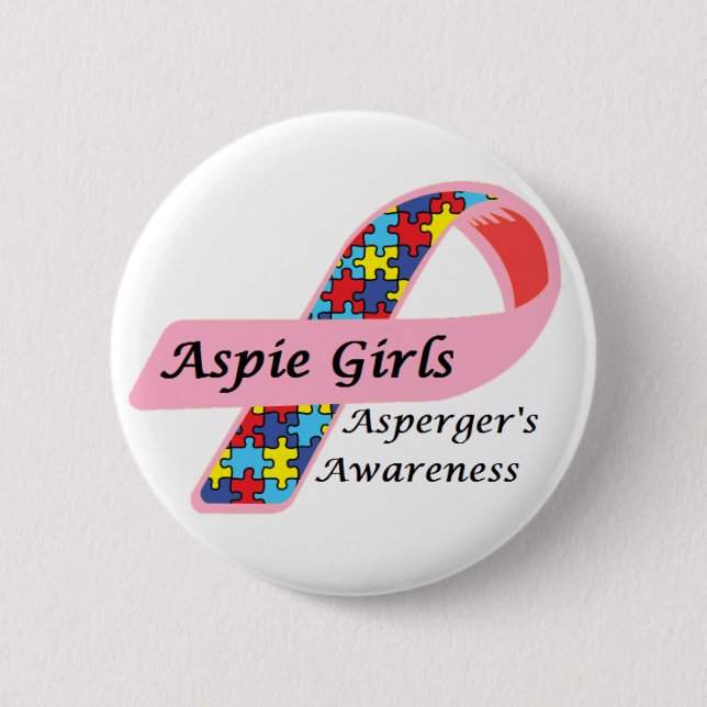 Aspie Mädchen Button (Vorderseite)