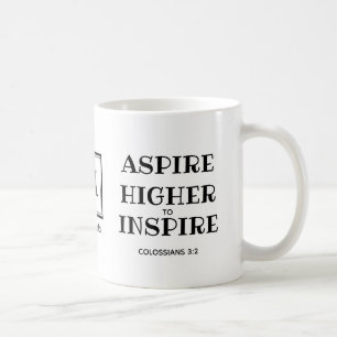 ASPIRE HIGHER Christliche Monogramm Kaffeemaschine Kaffeetasse
