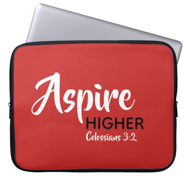 ASPIRE HIGHER Inspiration Christliche Schrift Laptopschutzhülle (Vorderseite)