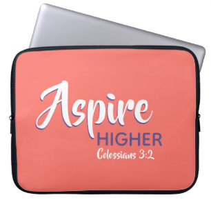ASPIRE HIGHER Inspirational Christlich Coral Laptopschutzhülle