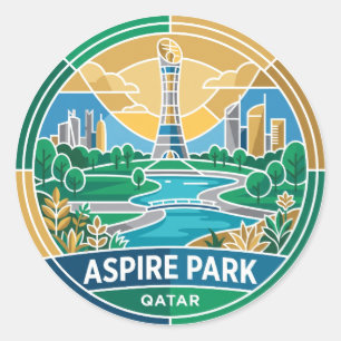 Aspire Park Katar Runder Aufkleber