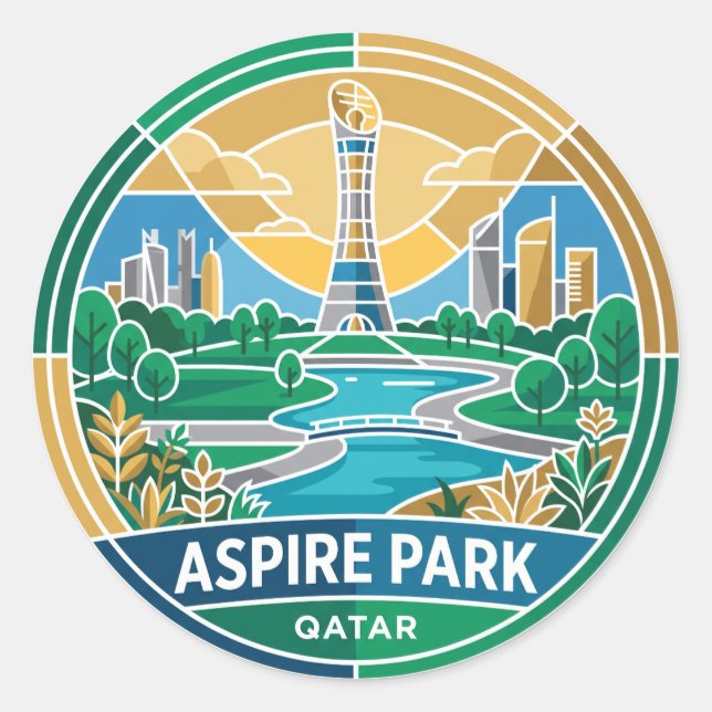 Aspire Park Katar Runder Aufkleber (Vorderseite)