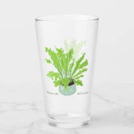Asplenium Bird's Nestfarn - zeichnend auf Weiß. Glas