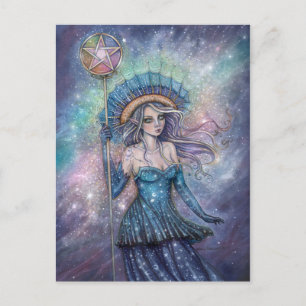 Ass der Pentakel Tarot Kunst von Molly Harrison Postkarte