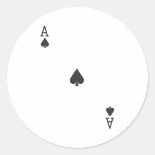 Ass der Spade Runder Aufkleber