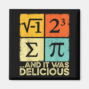 Aß etwas Kuchen und war lecker lustiger Mathe-Wort Magnet