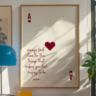 Ass-Of-Hearts-Bekräftigung-Minimalist-Liebesposter Poster