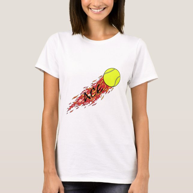 Ass-Tennisball Feuer Flammen T-Shirt (Vorderseite)