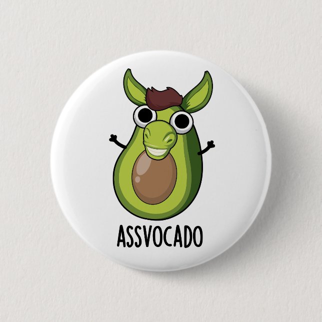 Ass-vocado Funny Avocado Pun Button (Vorderseite)