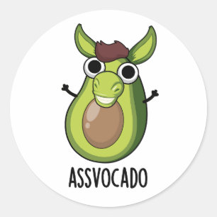 Ass-vocado Funny Avocado Pun Runder Aufkleber