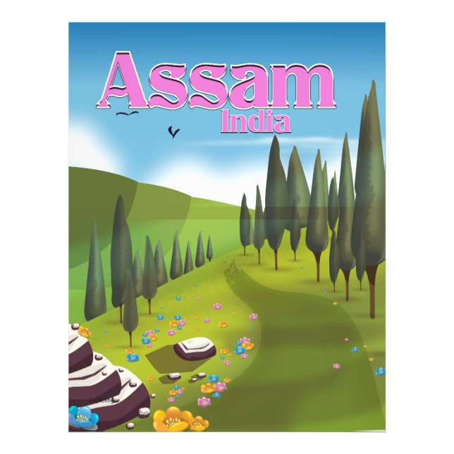 Assam India Reiseplakat drucken. Fotodruck (Vorne)
