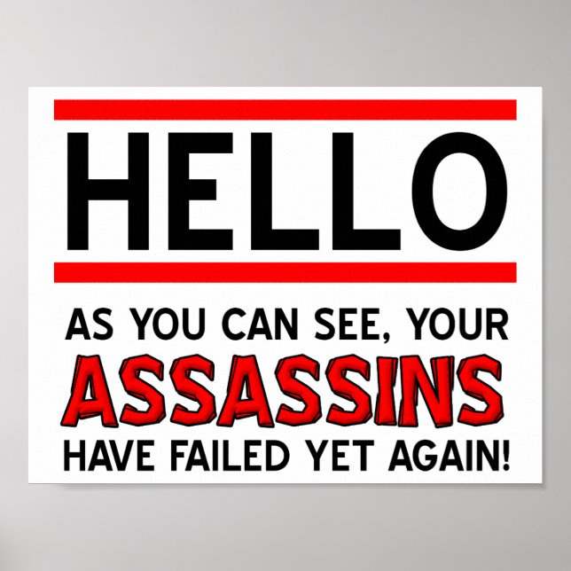 Assassins Versagt Funny Poster (Vorne)