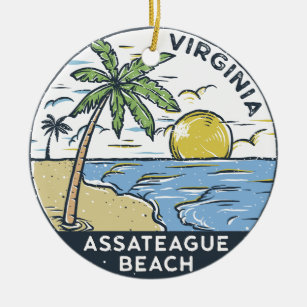 Assateague Beach Virginia Vintag Keramik Ornament