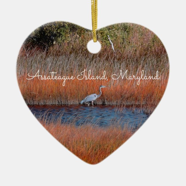 Assateague Heron Ornament (Vorne)
