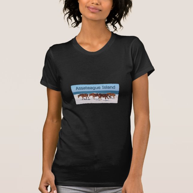 Assateague Insel (Ponys auf Strandlogo) T-Shirt (Vorderseite)