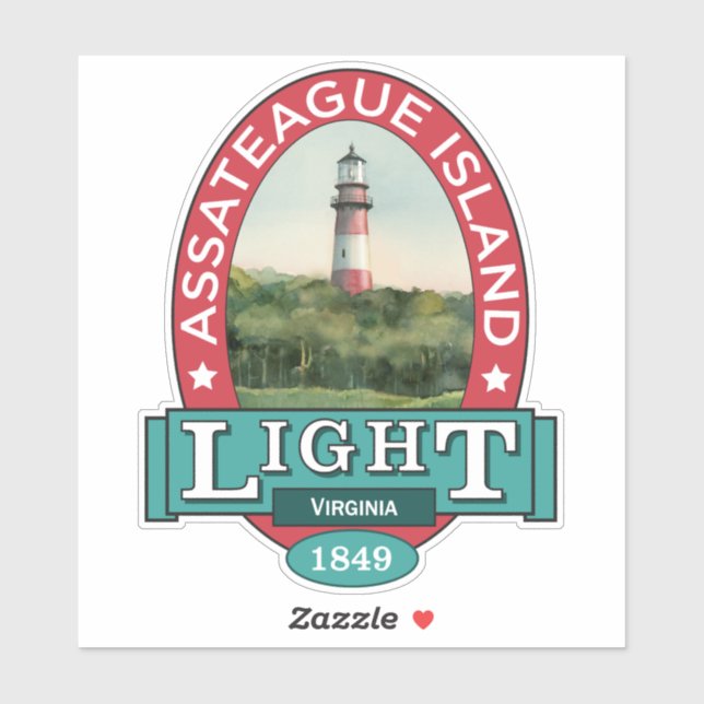 Assateague Island Lighthouse Aufkleber (Blatt)